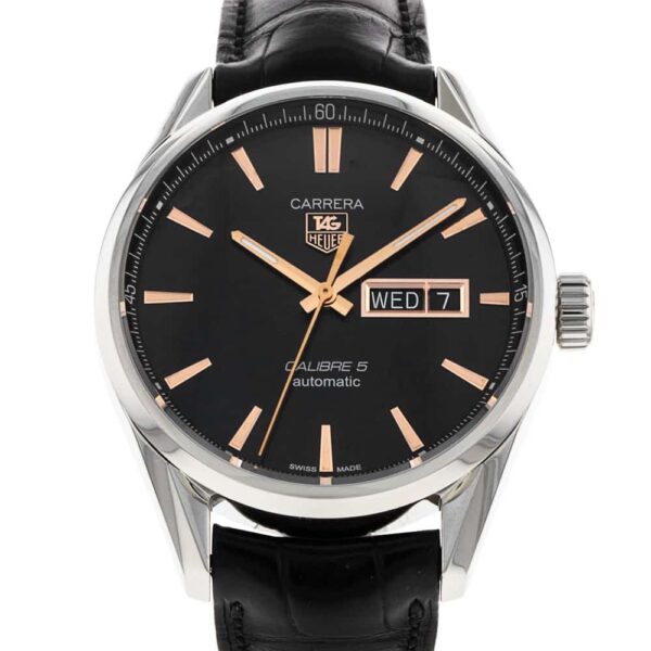 Carrera Calibre 5 Leather Strap (Black)