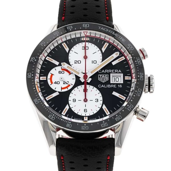 Carrera Calibre 16 Leather Strap (Black)